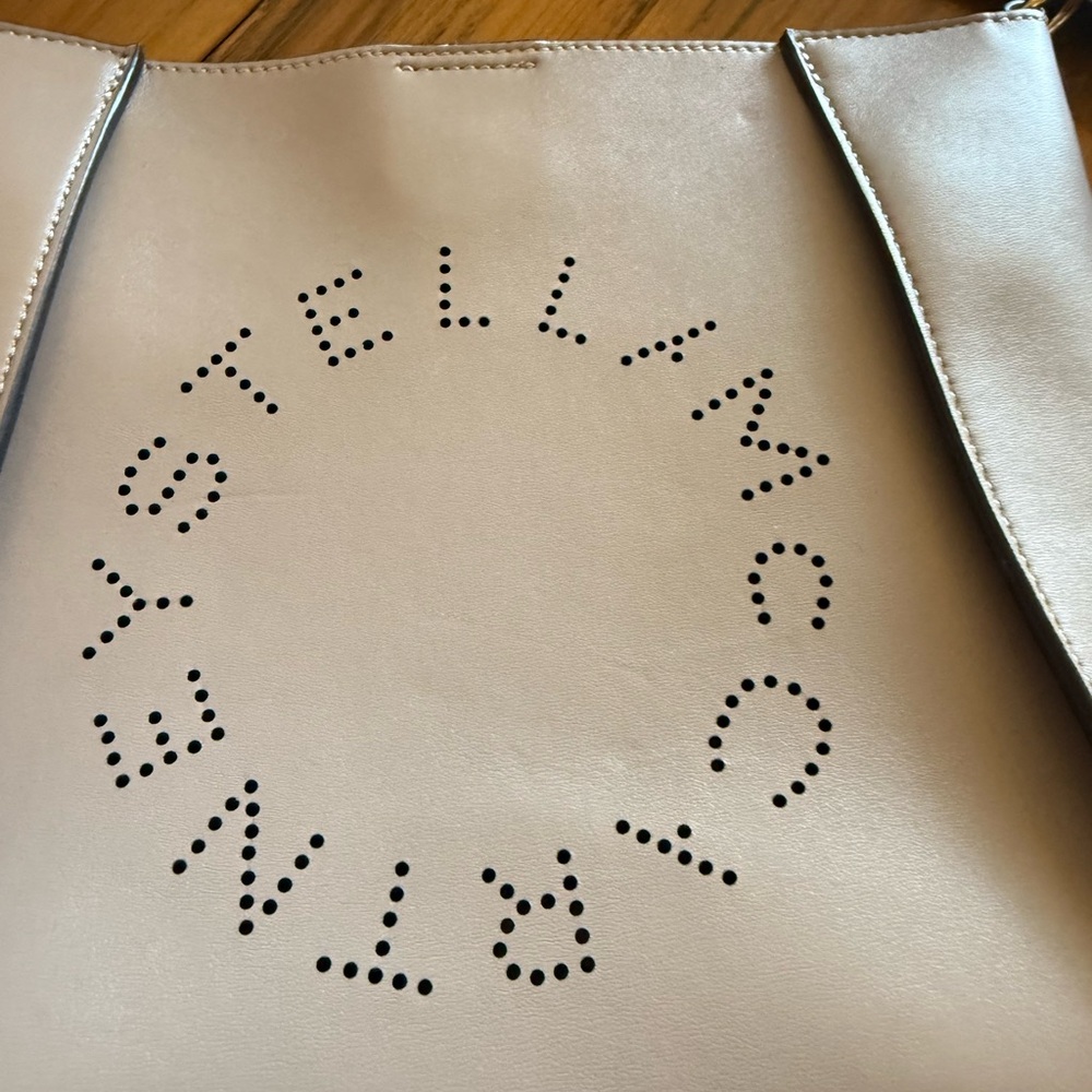 Stella McCartney Beige Shoulder Bag with Black Strap - Picture 5 of 14